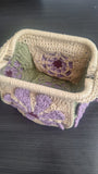 El Örgüsü Çiçekli Burslu Clutch Çanta