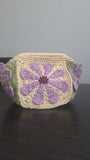 El Örgüsü Çiçekli Burslu Clutch Çanta