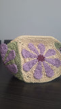El Örgüsü Çiçekli Burslu Clutch Çanta