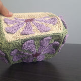El Örgüsü Çiçekli Burslu Clutch Çanta