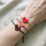 Hand Knitted Macrame Thread Heart, Fish and Butterfly Bracelets