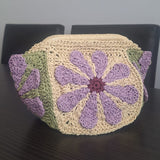 El Örgüsü Çiçekli Burslu Clutch Çanta