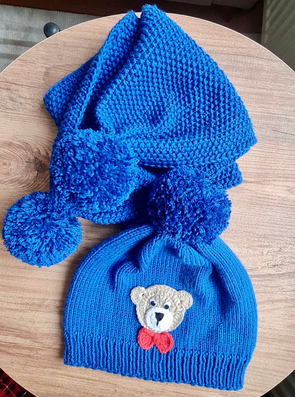 El Örgüsü Bebek Bere Atkı Takım