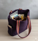 Hand Knitted Round Straw Bag