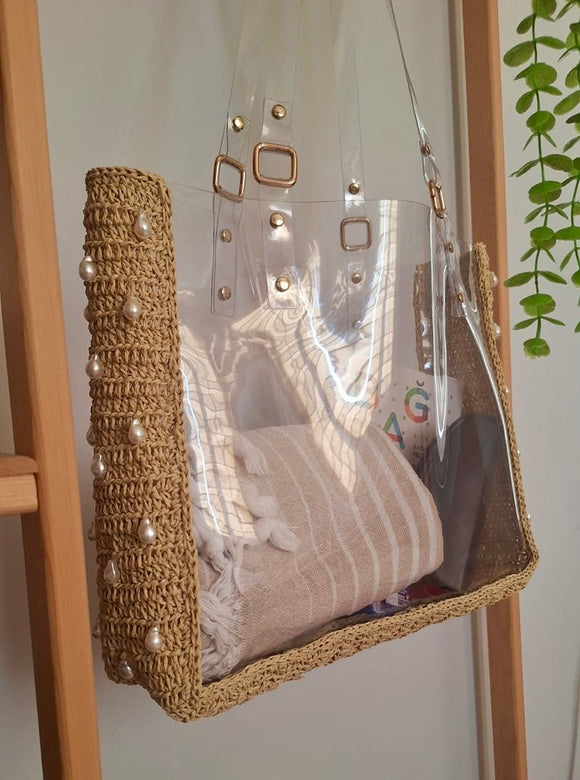 El Yapımı Şeffaf Plaj Çantası