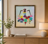 Handmade Dancing African Woman Painting