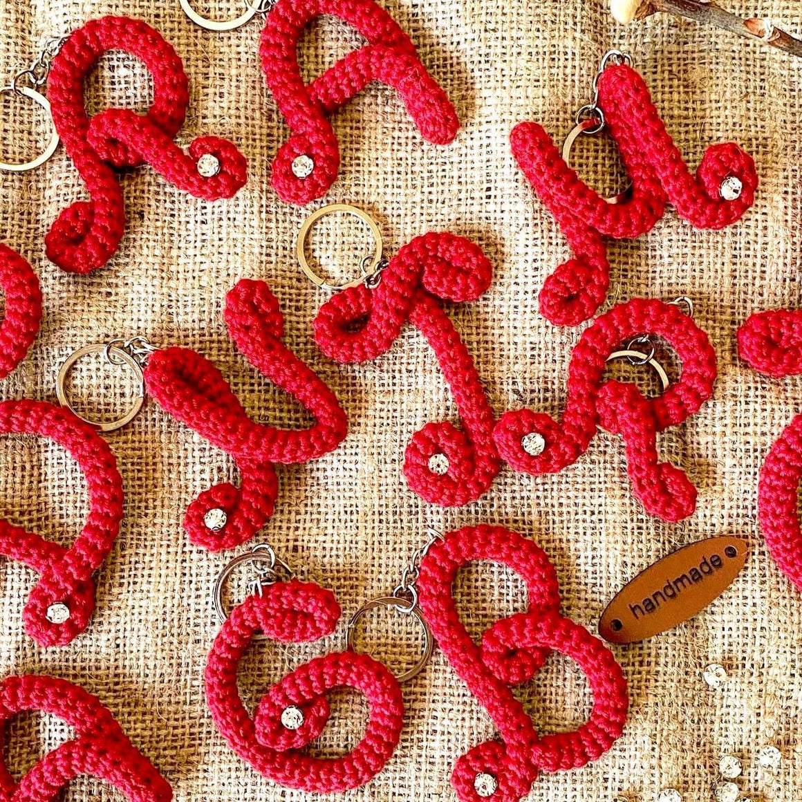 Hand Knitted Letter Keychains Amigurumi - Personalized – chichandmades