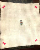 El Yapımı Tığ Örgüsü Beyaz Bebek Battaniyesi